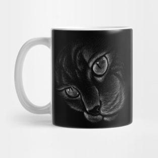 cat face hand drawn chalk Mug